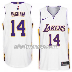 Män Los Angeles Lakers Tröja Brandon Ingram 14 Nike 2017-18 Vit Swingman